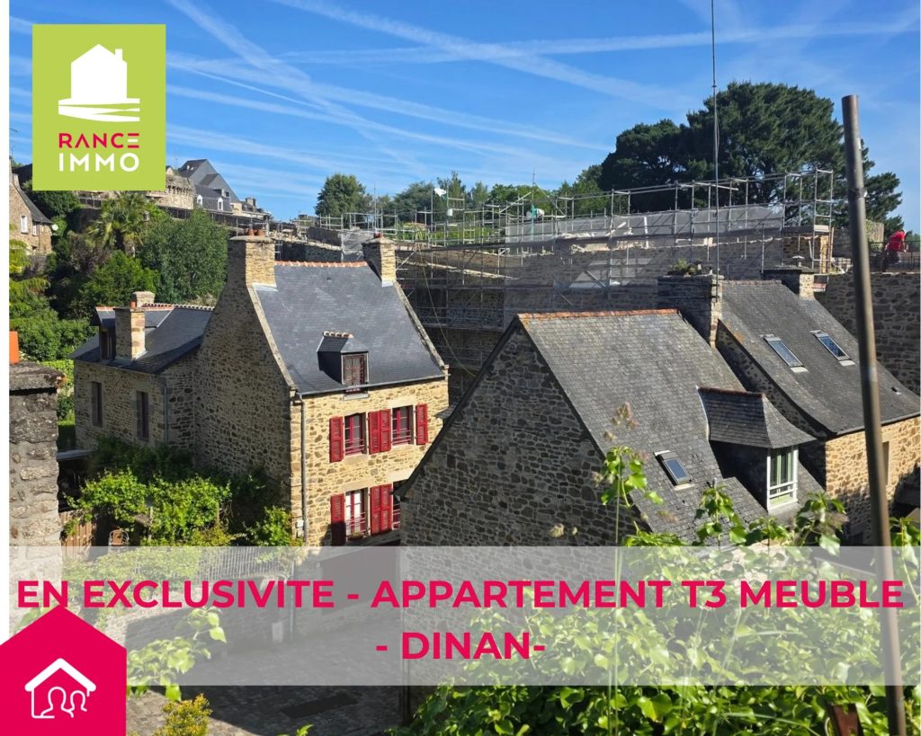 CENTRE DINAN -EN EXCLUSIVITE  – T3 MEUBLE-  PARKING